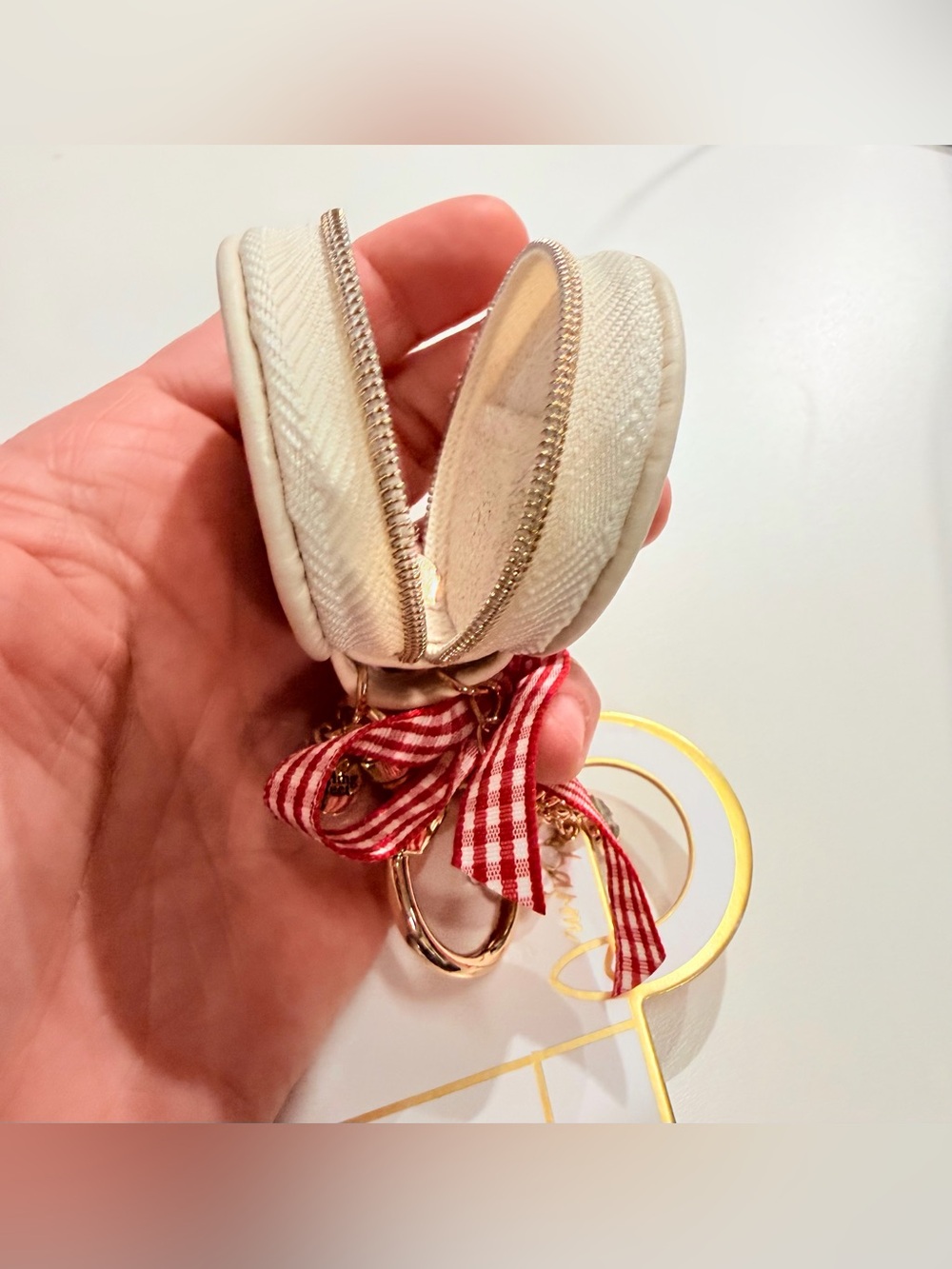Bag Charm Keychain with Red Bow and Charms - Picture 5 of 5